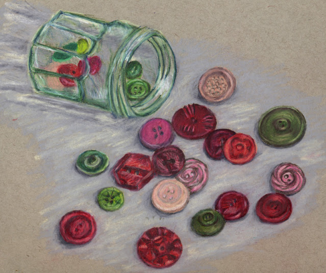 Colored pencil drawing -- buttons