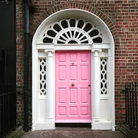 Pictures of Dublin doors: bright pink Georgian door