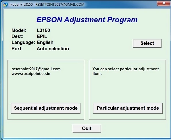 Epson l3150 adjustment program