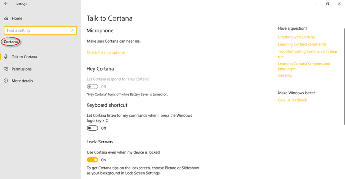 Configuración de Windows 10