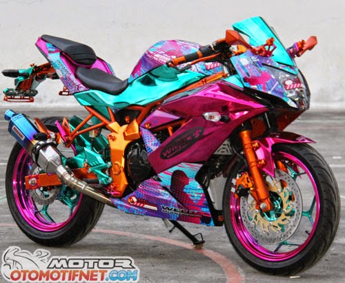 Motor Drag Ninja : Modifikasi Ninja RR Mono Full Kroom Cantik ala Lady