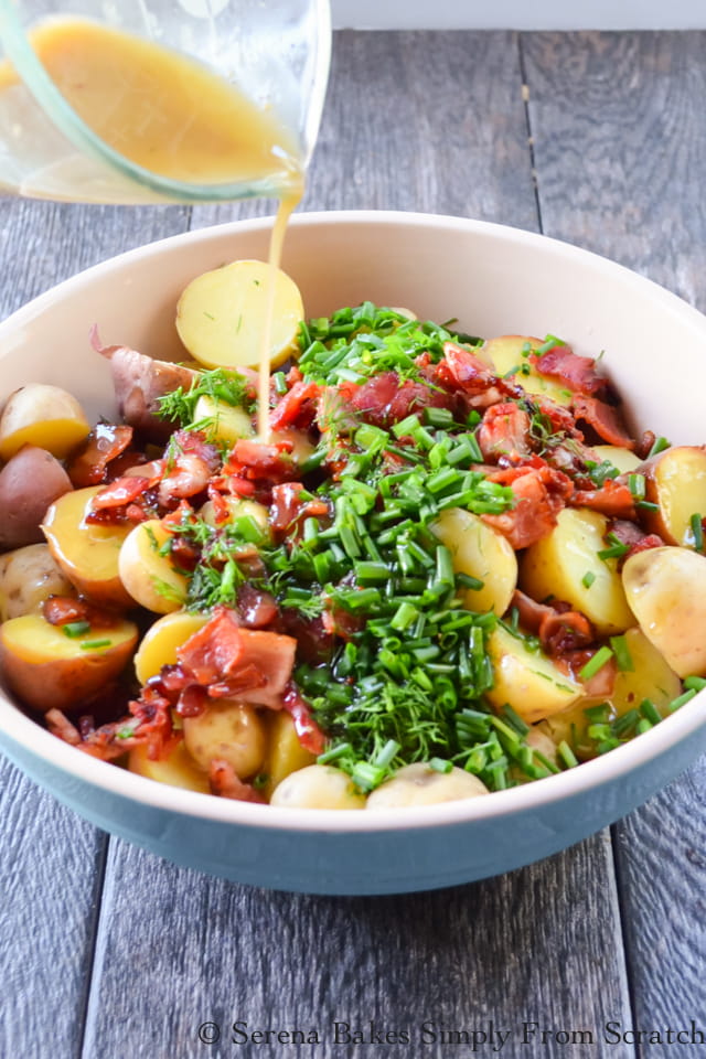 Tangy Warm Potato Salad With Bacon | Serena Bakes Simply From Scratch