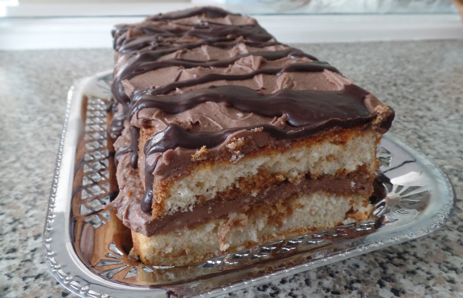 Sandy's Cooking Espresso cake with fudge frosting