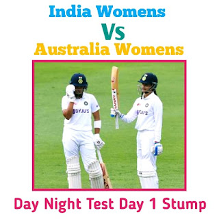 Smriti Mandhana Apne Pahle Test Shatak Ke Karib IND Vs AUS Day Night Test Day 1 Stump, India Womens Vs Australia Womens Day Night Test Match, Pink Ball Test Match