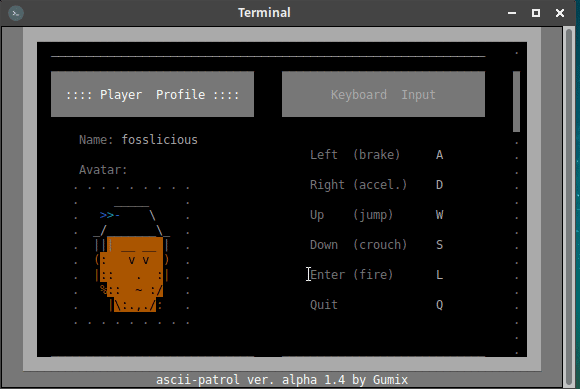 Play Ascii Patrol Game In Linux terminal!