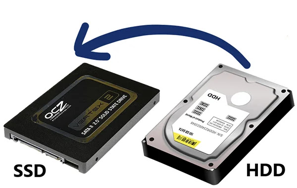 تبديل القرص الصلب من HDD إلى SSD أفضل الطرق لتسريع الكمبيوتر المحمول الخاص بك.