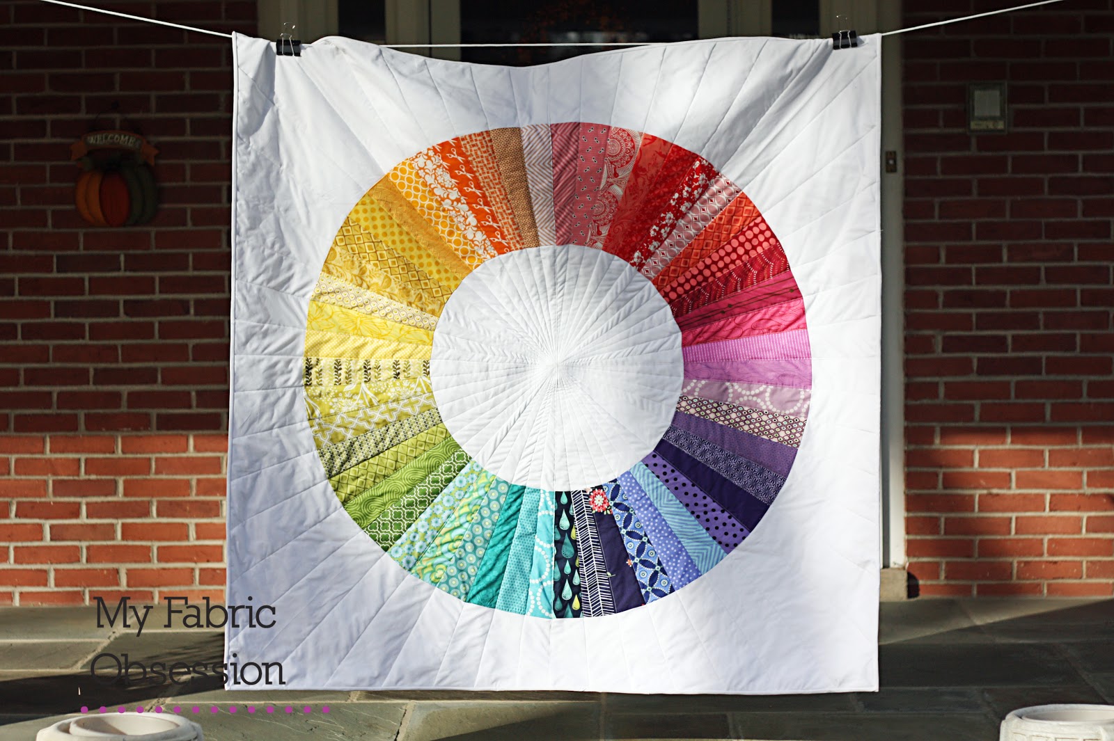 My Fabric Obsession Color Wheel Quilt finish