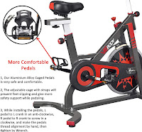 Aluminum alloy non-slip caged pedals on VIGBODY HL-S801 Indoor Cycle Spin Bike, image
