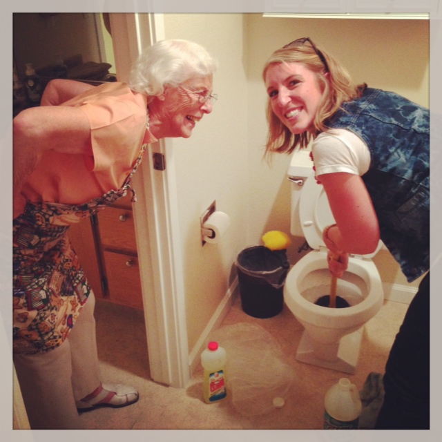 Stay Blonde Plunging Toilets With Your Grandma