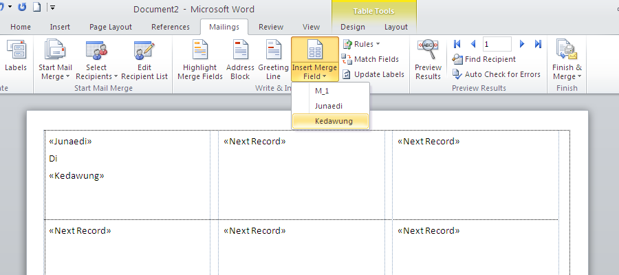 Cara Membuat Label Undangan Dengan Microsoft Word 2010