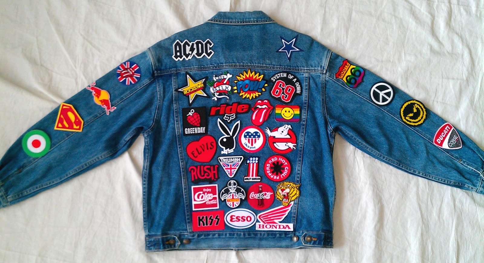 Patched Denim / Reworked Vintage UNIQLO Jean Jacket with Patches Men Size L