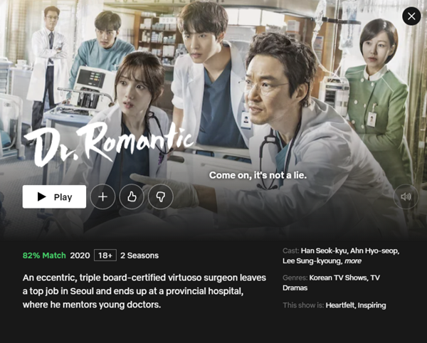 Popular Korean Drama on Netflix Dr. Romantic