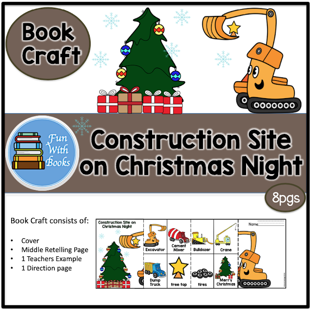CONSTRUCTION SITE ON CHRISTMAS NIGHT BOOK CRAFT Book Units by Lynn