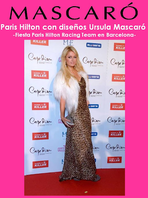 PARIS HILTON CON DISEÑOS URSULA MASCARÓ: FIESTA RACING TEAM EN BARCELONA