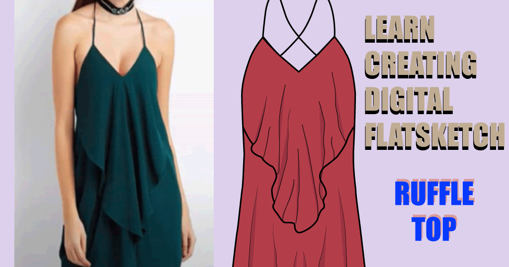 Buy Dress Flat Technical Drawing Illustration Online in India  Etsy