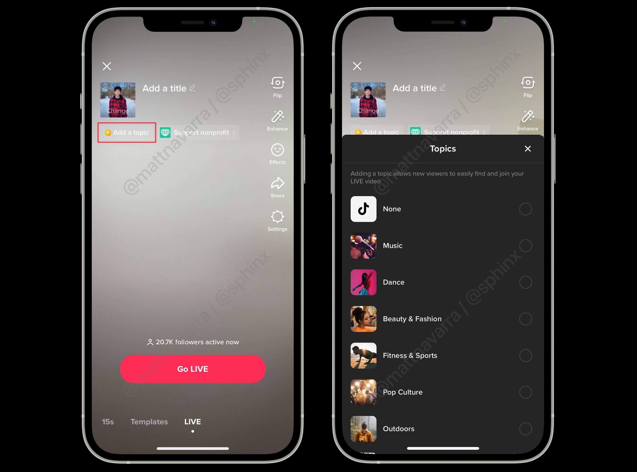 TikTok Adds A “Topic” Option for Live Stream Videos