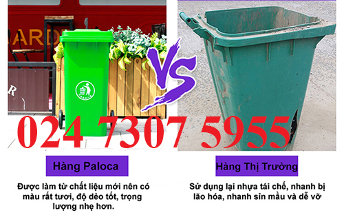 Nên mua thùng rác nhựa hdpe 240 lít hay thùng rác composite 240l Paloca
