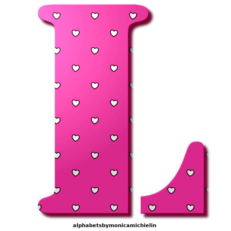 M. Michielin Alphabets: PINK HEARTS POLKA DOTS ALPHABETS, ICONS AND ...