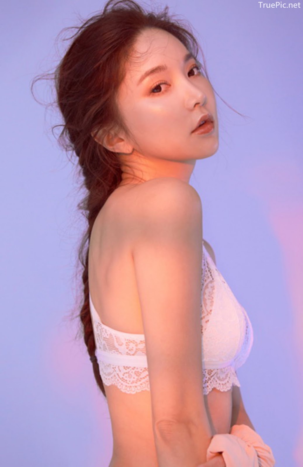 Korean model and fashion - Park Soo Yeon - Off-White Lavender and Salmon Pink Bra - Picture 22