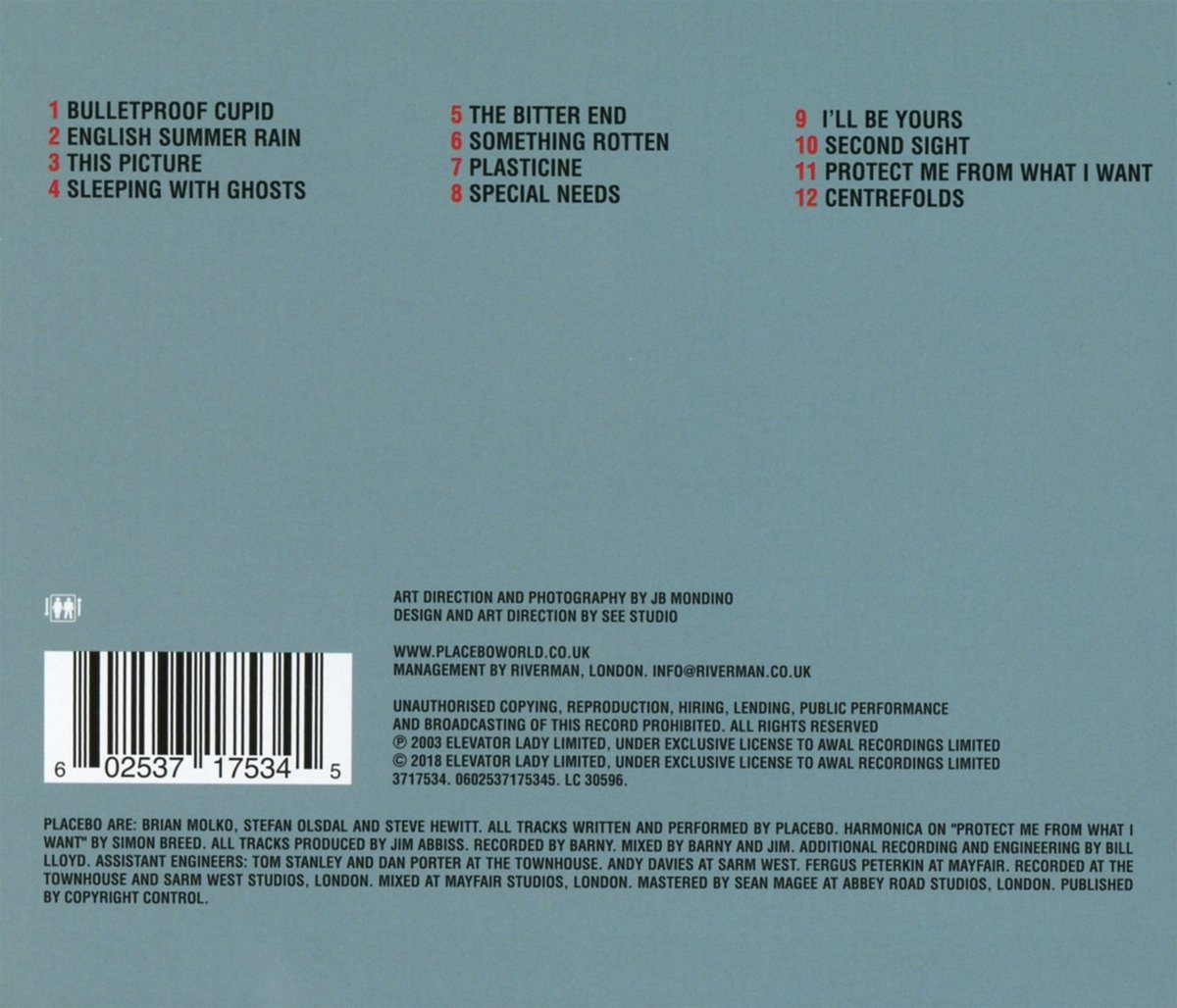 Classic Rock Covers Database Placebo Sleeping with Ghosts (2003)