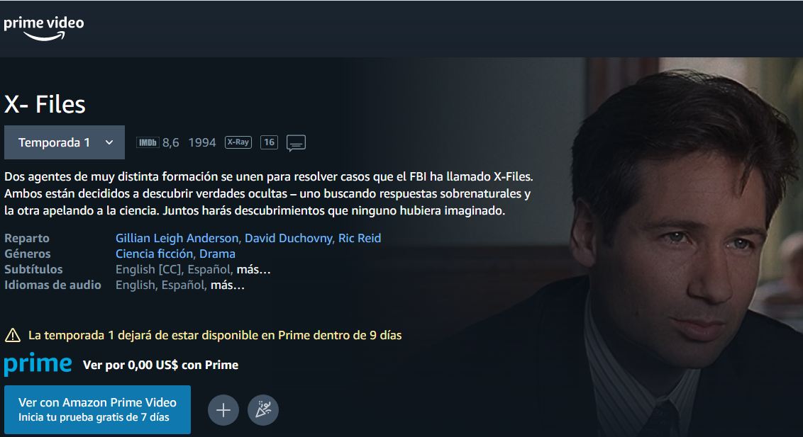 XFiles abandonara Amazon Prime Video el 6 de julio ANMTV
