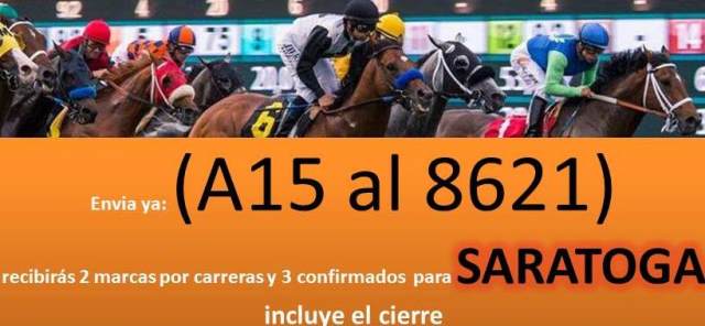 DOMINGO (14) LEA EL REGALO, LAS MARCAS Y FIJOS PARA SARATOGA Y GULFTREAM PARK: SARATOGA