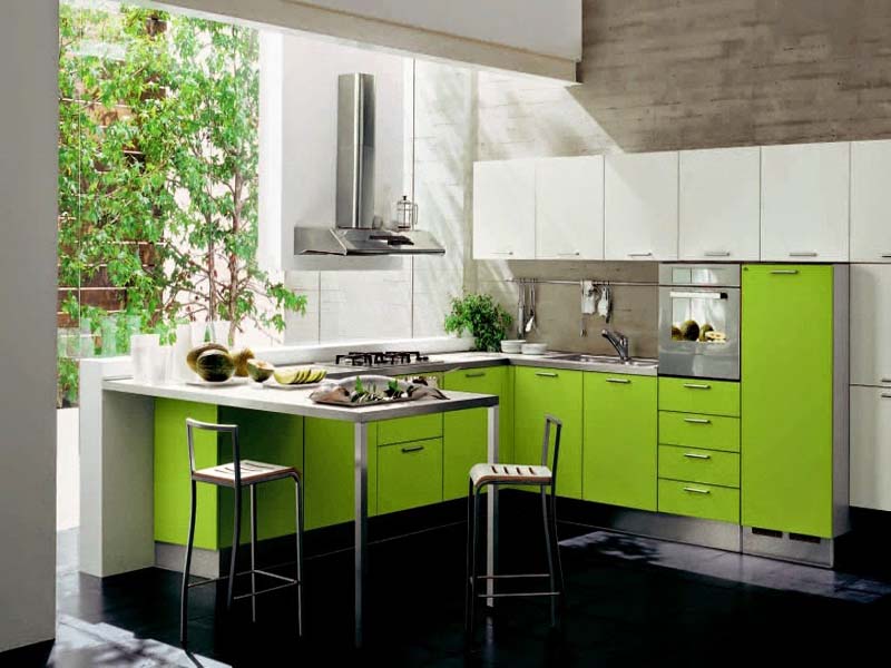 Inspirasi Desain Dapur Minimalis Warna Hijau Design 