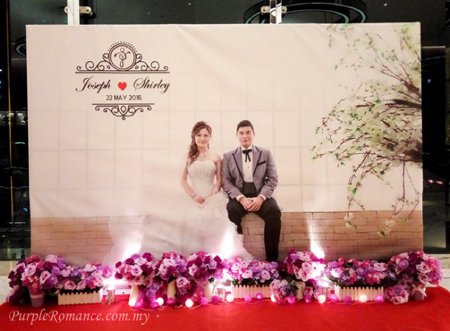 photo booth backdrop malaysia, banner, printing, decoration, wedding, nexus connexion bangsar south, elegant, purple white theme