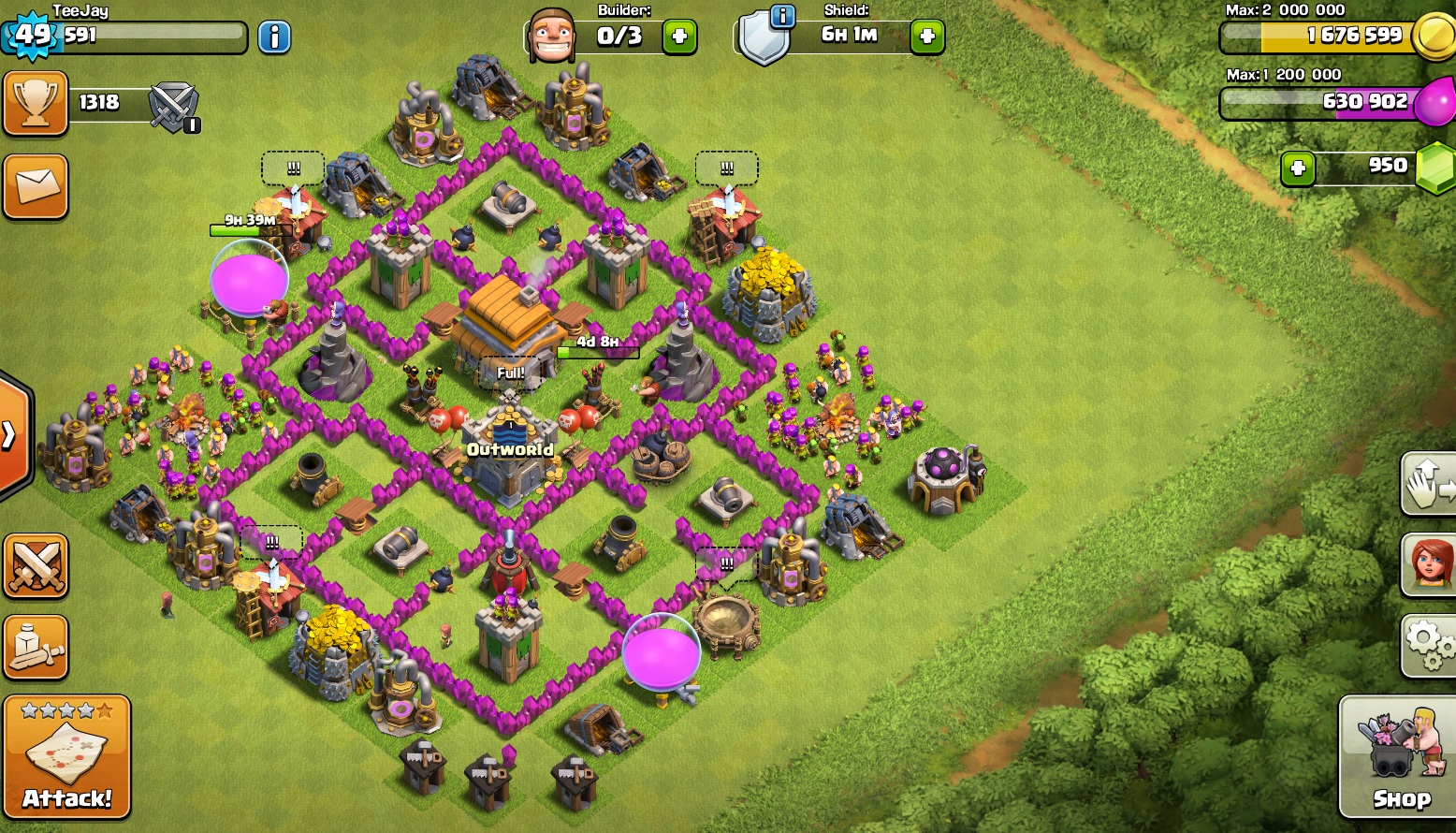 base hall town war everything th6 anti air