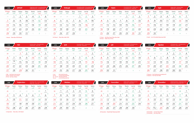 Hasil gambar untuk kalender 2018