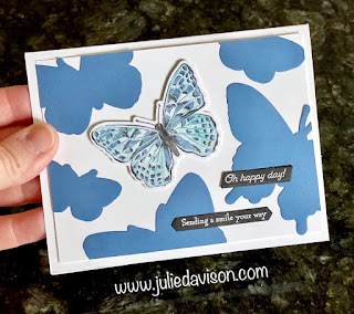 Stampin' Up! Tiled In Color Butterfly Bijou Cards + VIDEO ~ www.juliedavison.com #stampinup