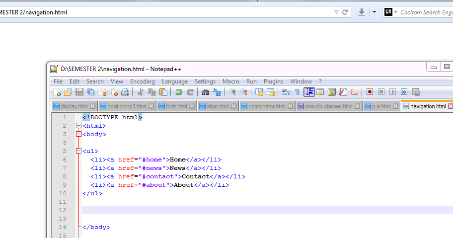 Html navigation. Html navigation