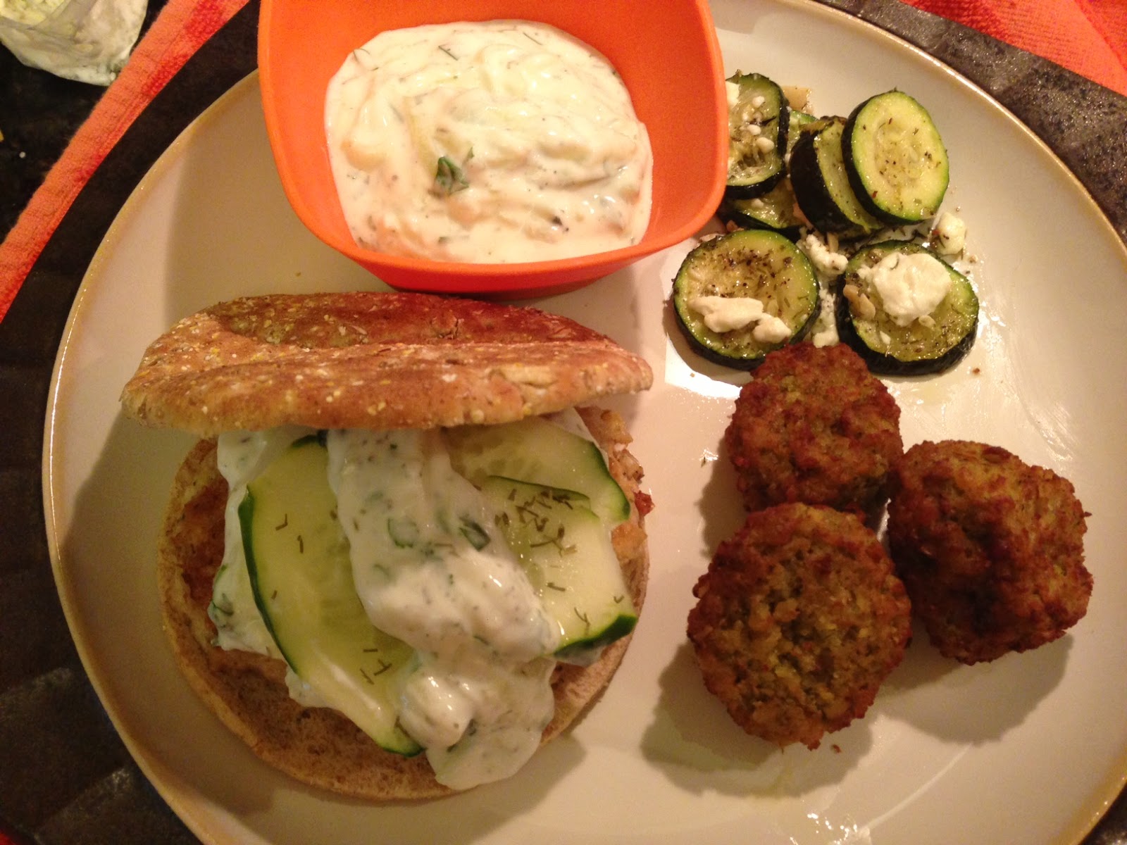 Deglazing Life Greek Style Chicken Burgers w/ Tzatziki Sauce