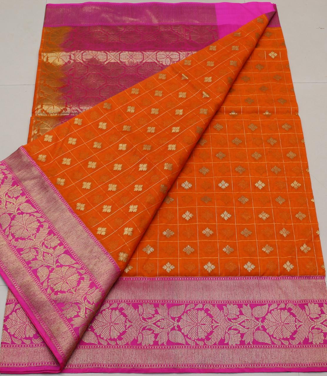 Pure Banaras Handloom kora silk Saree