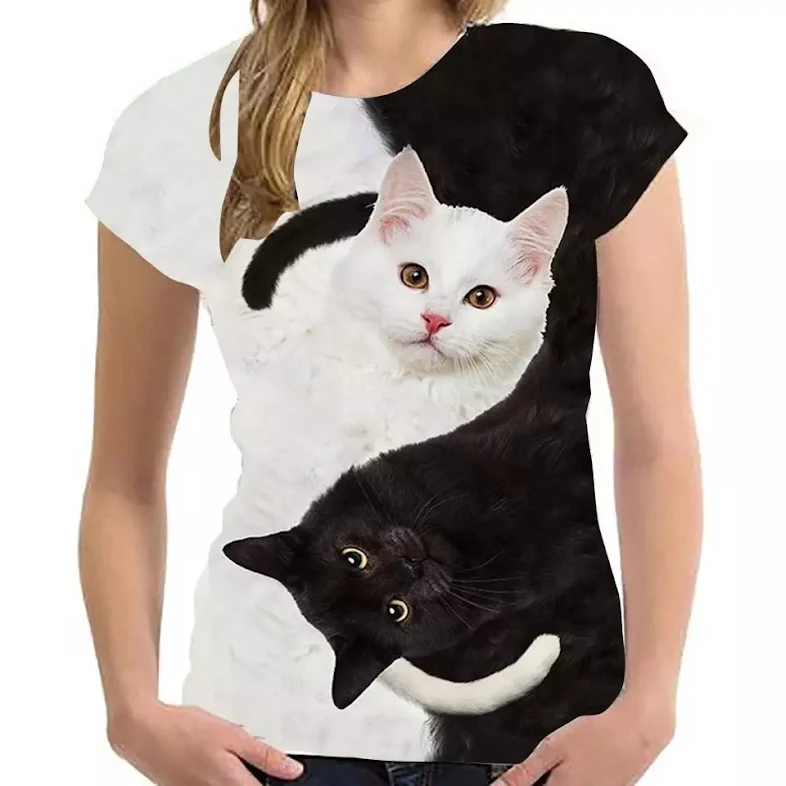 Gambar kucing yin dan yang tidak berkerah