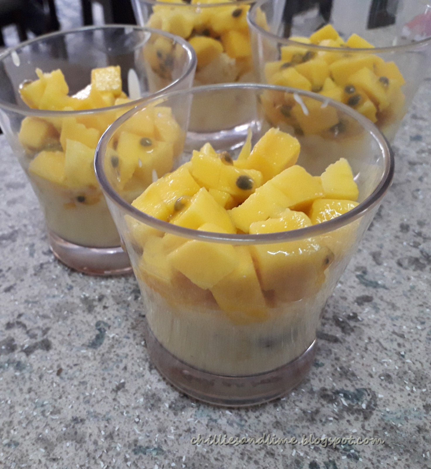 Chillies and Lime Mango and Passionfruit Trifle