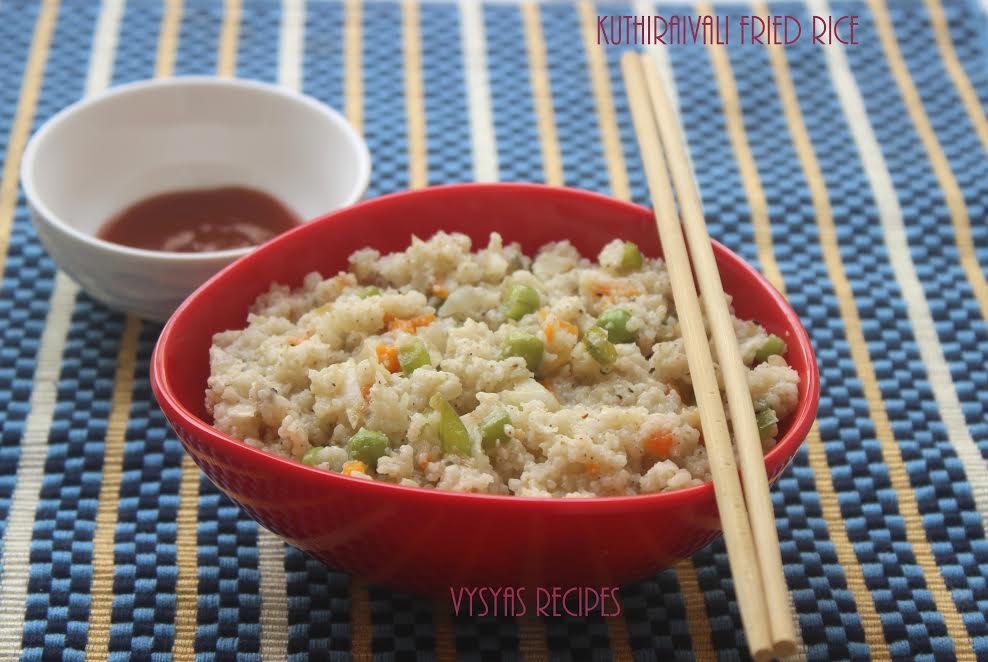 Vysya's Delicious Recipes Barnyard Millet Fried Rice Millets Fried Rice Kuthiraivali Fried Rice