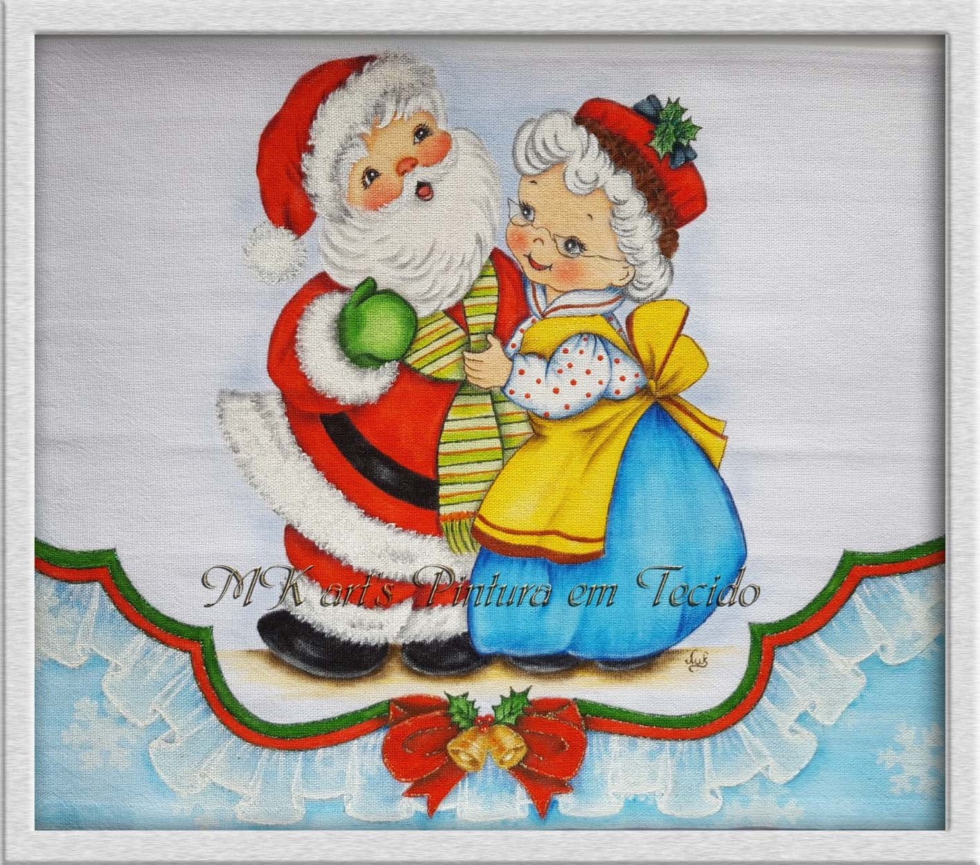 MK art's Pintura em Tecido: NATAL 11 ( Papai Noel e Mamãe Noel)