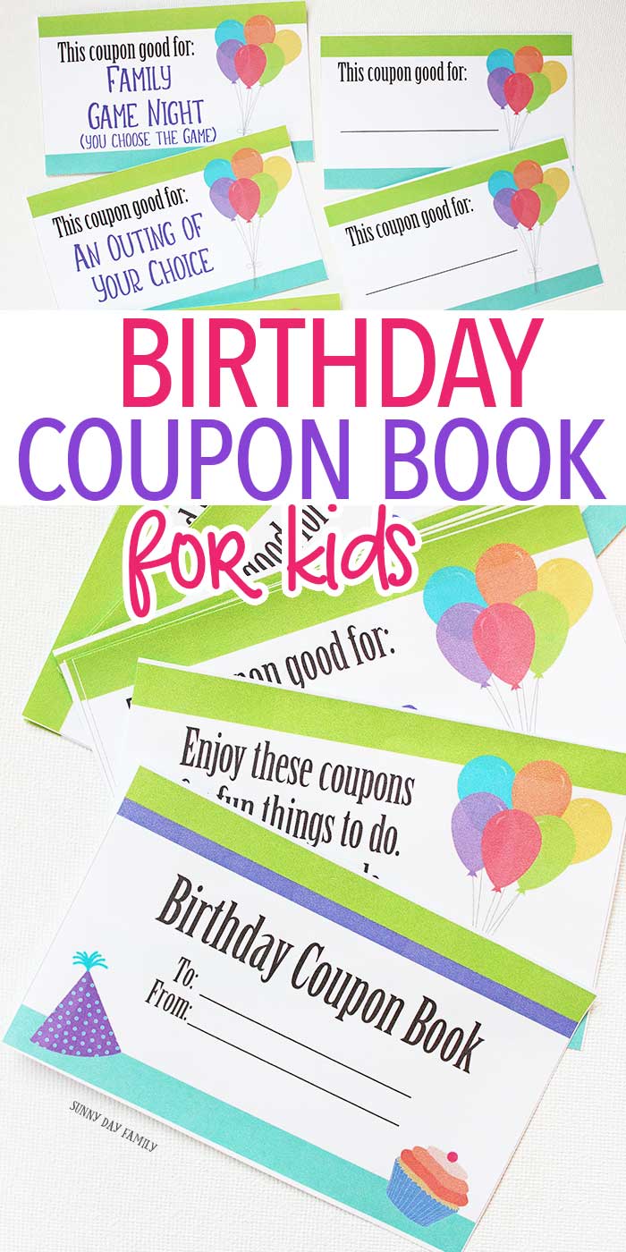 This Printable Birthday Coupon Book is the Best Gift for Kids | Sunny ...