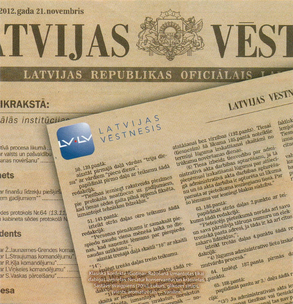 Īpašās Gotiņas Latvijas Vēstnesis
