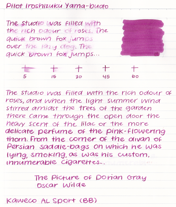 review pilot iroshizuku yamabudo ink between the teeth