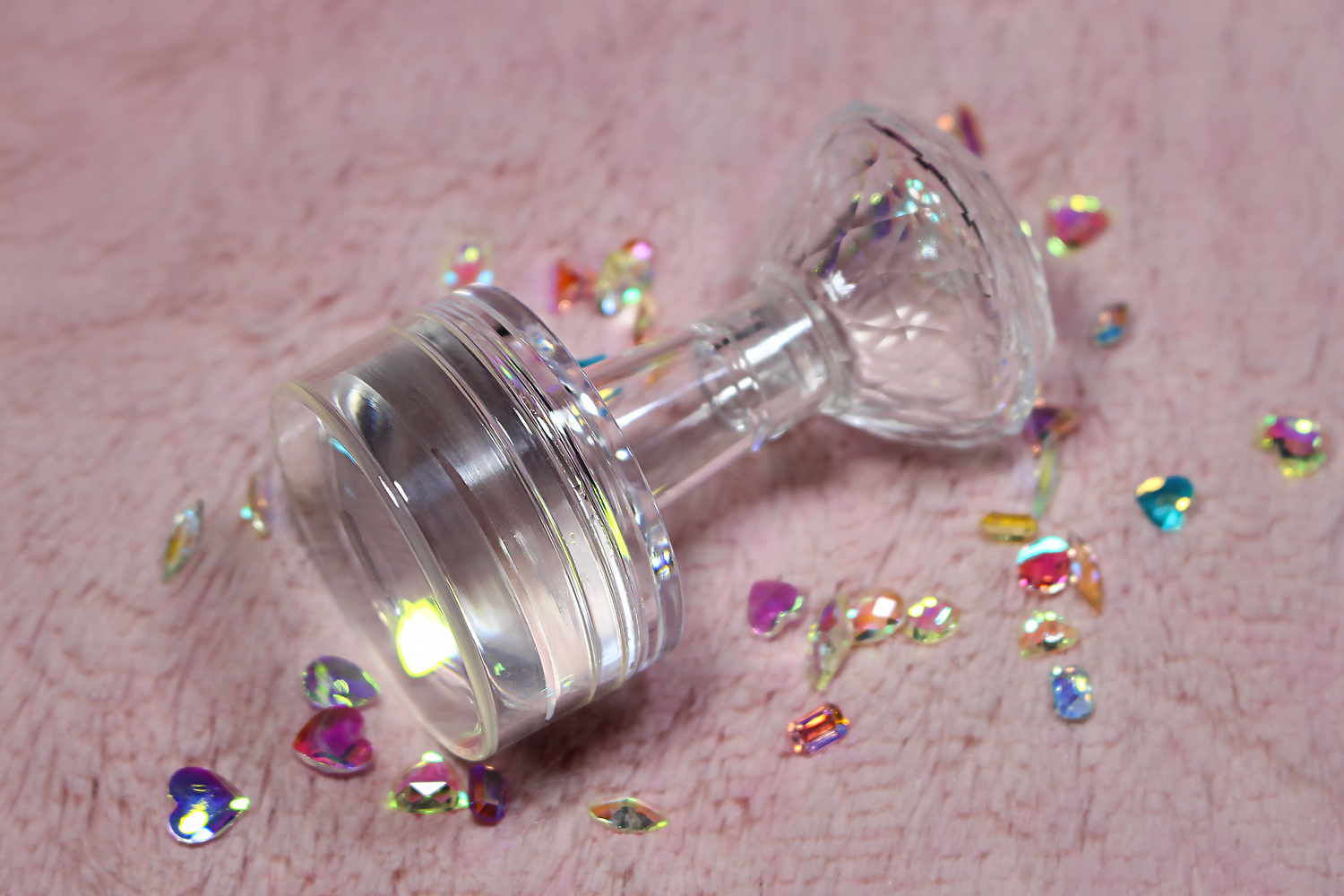 a closeup image of clear, nail stamper