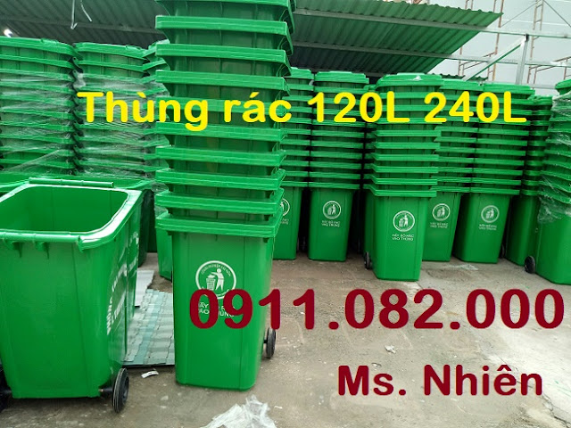 Ban thung rac 240 lit so luong lon gia re tai can tho thung rac 120L lh 0911082000