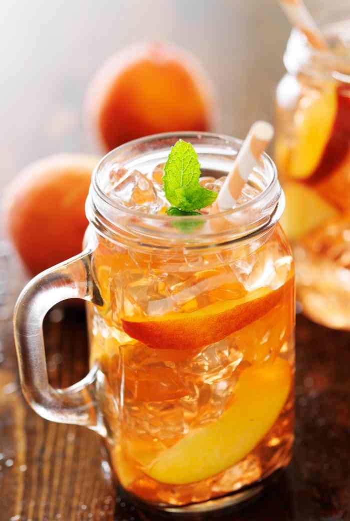 Peach Iced Tea Recipe from Fresh or Frozen Peaches Koti Beth