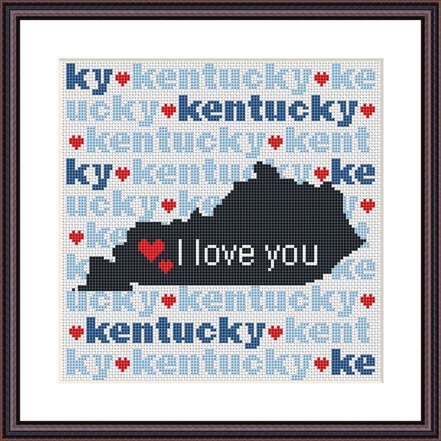 Tango Stitch easy cross stitch designs Kentucky state map cross stitch