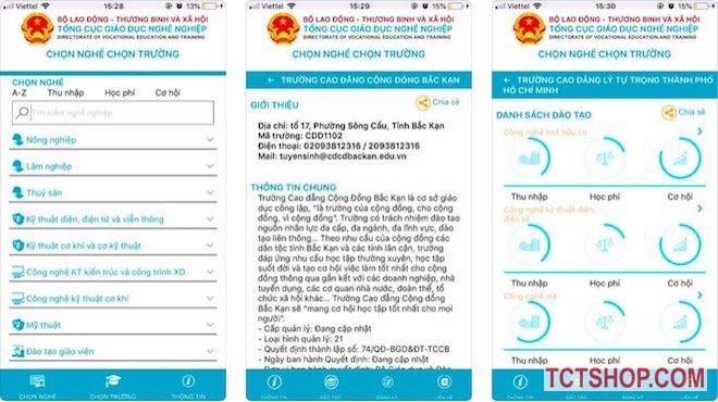 Ứng dụng chọn nghề - chọn trường với thông tin đầy đủ nhất