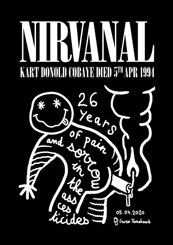 nirvana, kurt cobain, grunge, musick covers, gwen tomahawk #90s, #nirvana, #kurtcobain, death, pain, sorrow 5th of april 1994 , 940405, anal, outcseticide, incesticide, asscesticide, ass, nirvanal