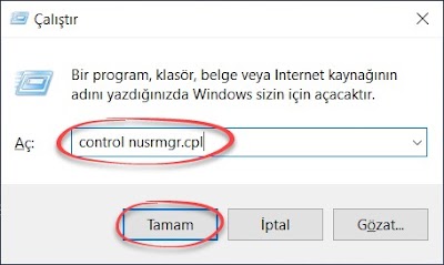 control nusrmgr.cpl