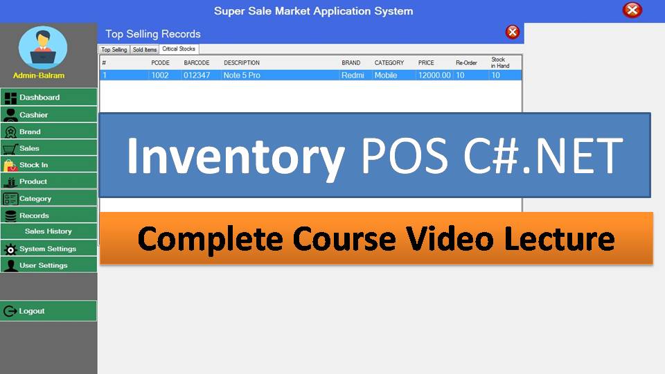 C#.NET POS Inventory System Final Year Project Video Course with Source ...