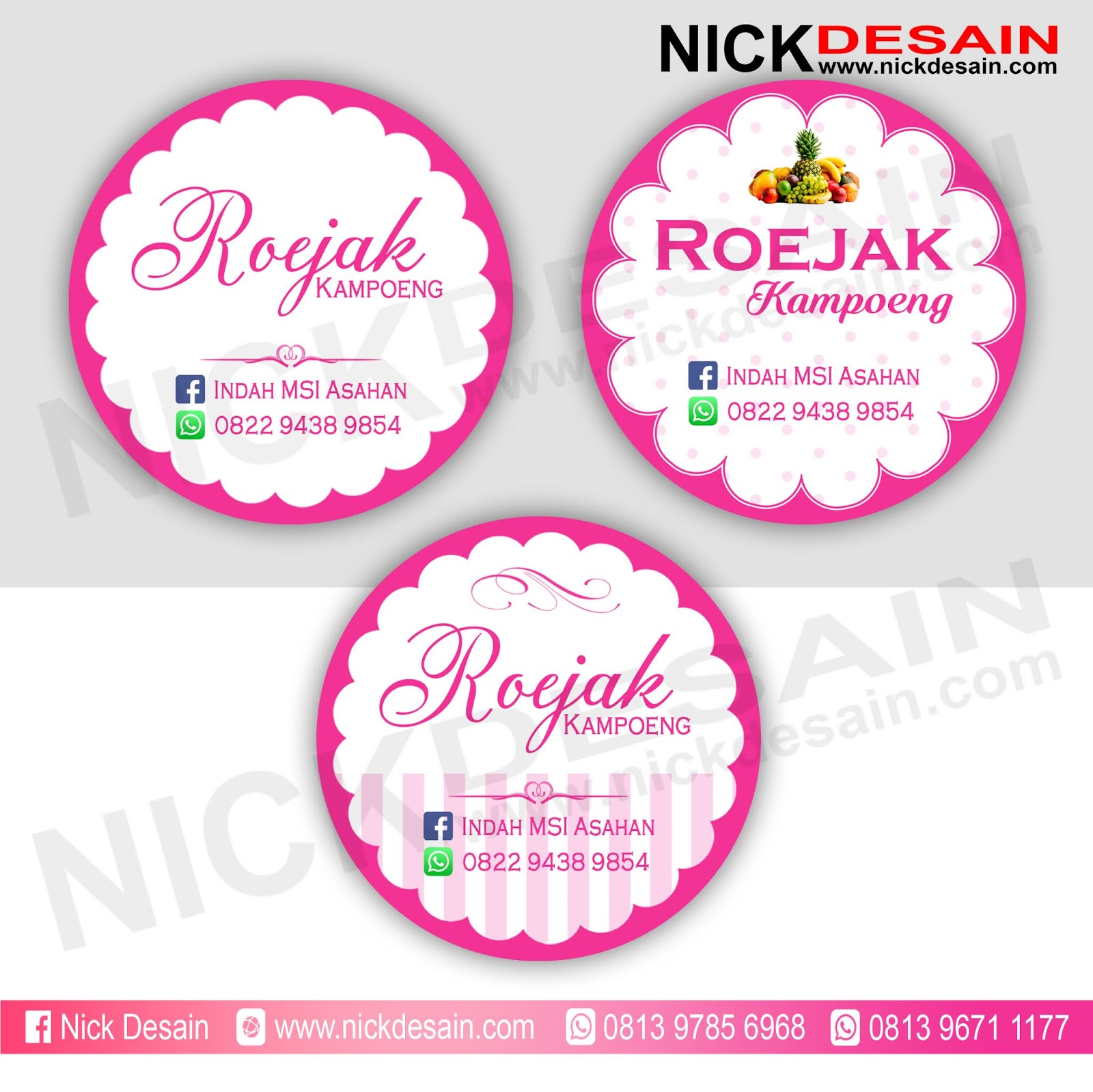 Contoh Desain Logo Olshop Pink Putih Dan Cetak Stiker Label